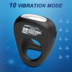 Vibrating Cock Ring, Rechargable Silicone Stretchy Penis Rings with 10 Intense Vibration Modes, Triangular Mens Vibrator for Stronger Erection Pleasure Enhance, Adult Sex Toys & Games