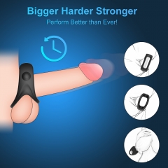 Vibrating Cock Ring, Rechargable Silicone Stretchy Penis Rings with 10 Intense Vibration Modes, Triangular Mens Vibrator for Stronger Erection Pleasure Enhance, Adult Sex Toys & Games