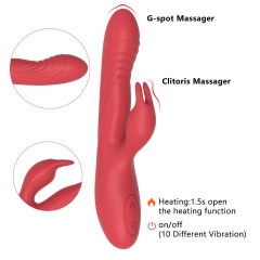 Rabbit Vibrators Clitoris G-Spot Stimulators - 10 Vibrations with Heating Function for Women - Waterproof Rechargeable Quiet Private Adult Sex Toy