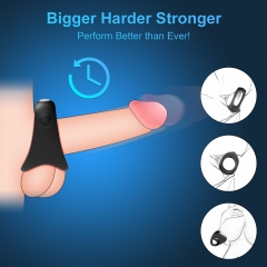 Vibrating Cock Ring, Rechargable Silicone Stretchy Penis Rings with 10 Intense Vibration Modes, Triangular Mens Vibrator for Stronger Erection Pleasure Enhance, Adult Sex Toys & Games