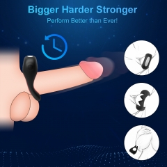 Vibrating Cock Ring, Rechargable Silicone Stretchy Penis Rings with 10 Intense Vibration Modes, Triangular Mens Vibrator for Stronger Erection Pleasure Enhance, Adult Sex Toys & Games