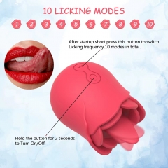 Rose Toys for Women, Clitoral Tongue Licking G-Spot Rose Vibrator, Nipples Clitoris Massager Tongue Licker Stimulator, Adult Sex Toys for Women Couples Masturbation