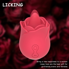 Rose Toys for Women, Clitoral Tongue Licking G-Spot Rose Vibrator, Nipples Clitoris Massager Tongue Licker Stimulator, Adult Sex Toys for Women Couples Masturbation