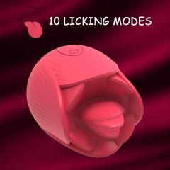 Rose Toys for Women, Clitoral Tongue Licking G-Spot Rose Vibrator, Nipples Clitoris Massager Tongue Licker Stimulator, Adult Sex Toys for Women Couples Masturbation