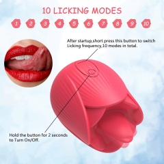 Rose Toys for Women, Clitoral Tongue Licking G-Spot Rose Vibrator, Nipples Clitoris Massager Tongue Licker Stimulator, Adult Sex Toys for Women Couples Masturbation