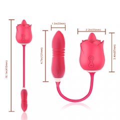 Rose Stretching，Rose Toys for Women, Clitoral Tongue Licking G-Spot Rose Vibrator, Nipples Clitoris Massager Tongue Licker Stimulator, Adult Sex Toys for Women Couples Masturbation