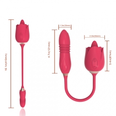 Rose Stretching，Rose Toys for Women, Clitoral Tongue Licking G-Spot Rose Vibrator, Nipples Clitoris Massager Tongue Licker Stimulator, Adult Sex Toys for Women Couples Masturbation