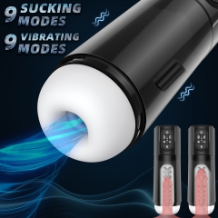 Waterproof Male Masturbator Cup， Automatic Stroker with Suction ， Vibrating Masturbation Cups Pocket Pussy 3D Realistic Texture, Adult Oral Blowjob Sex Toys for Men， Male Adult Sex Toys for Men