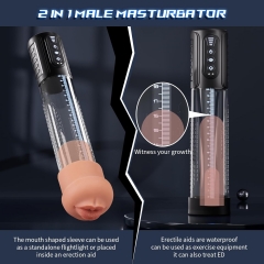 Electric Vacuum Penis Pump Sex Toy for Men-Waterproof Penis Extender