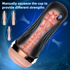 Waterproof Vibrating Male Masturbator Squeezable Pocket Pussy for Men