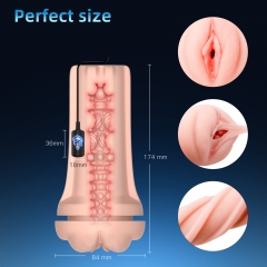 Waterproof Vibrating Male Masturbator Squeezable Pocket Pussy for Men