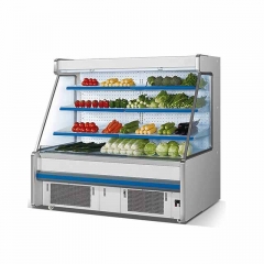 Semi Vertical Open Air Cooled Refrigerated Semi Vertical Multideck Showcase Refrigeration Equipment