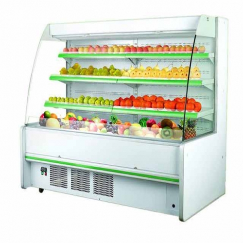 Semi Vertical Open Air Cooled Refrigerated Semi Vertical Multideck Showcase Refrigeration Equipment