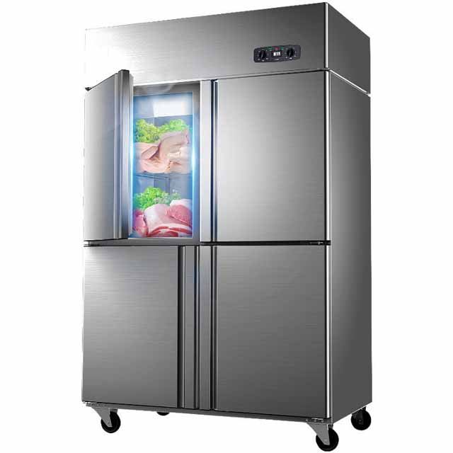 Luxury Commercial Vertical Refrigerator Stainless Steel Kitchen Freezer ...