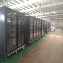 Glass Display Showcase Freezer Vertical Beverage Chiller Multideck Display Fridge