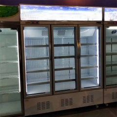 Glass Display Showcase Freezer Vertical Beverage Chiller Multideck Display Fridge
