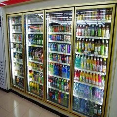 Commercial Beverage Display Cooler Glass Door Beer Chiller Multideck Glass Door Fridge