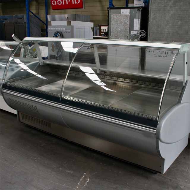 meat service over counter fridge deli showcase cooler fresh meat