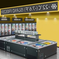 Hot Selling Supermarket Island Freezer Commercial Frozen Food Display Chiller