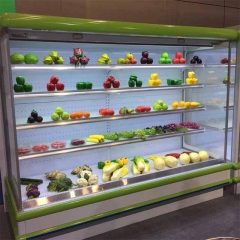 Commercial Open Produce Fridge Shelf Refrigerated Display Freezer Vertical Open Display Cooler