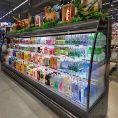 Commercial Open Produce Fridge Shelf Refrigerated Display Freezer Vertical Open Display Cooler