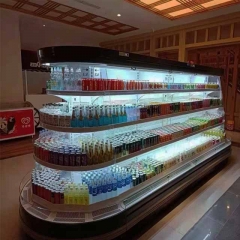 Supermarket Round Island Multideck Open Chiller Vertical Display Refrigerator Circle Frozen Food Fridge