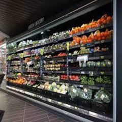 Fruits And Vegetables Display Refrigerator Vertical Open Display Freezer Commercial Beverage Cooler