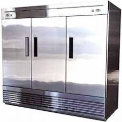 Double Temperature Commercial Refrigerator Stainless Steel Kitchen Fridge Vertical Frozen Freezer