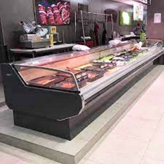 Supermarket Open Meat Chiller Fresh Meat Cooler Showcase Open Top Meat Fridge