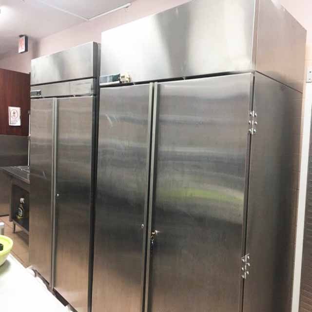 double temperature commercial refrigerator stainless steel kitchen