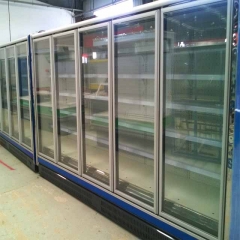 Commercial Frozen Beverage Chiller Multideck Glass Door Fridge Sliding Glass Door Freezer