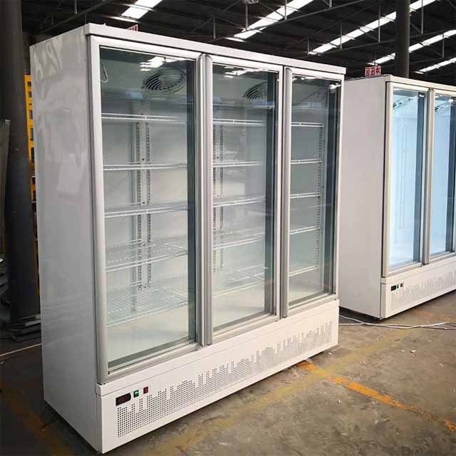 commercial frozen beverage chiller multideck glass door fridge sliding