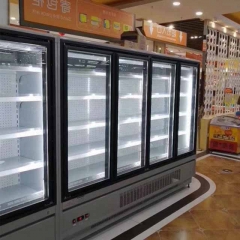 Supermarket Multideck Shelf Display Fridge Air Cooling Refrigerator Open Display Chiller