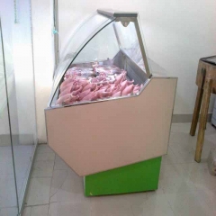 Supermarket Meat Chiller Showcase Glass Deli Freezer Vertical Meat Display Fridge