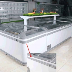 CE Supermarket Island Freezer Sliding Glass Curved Lid Chest Combined Island Fridge Large Capacity Chiller