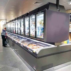 Combined Double Temperature Type Island Freezer Wall Mounted Overhead Fridge Cabinet Island Chiller