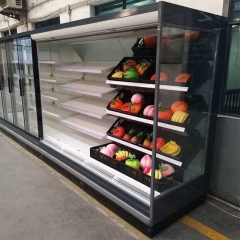 Open Air Curtain Display Cooler Open Beverage Chiller Open Refrigerated Display Case With Shelves