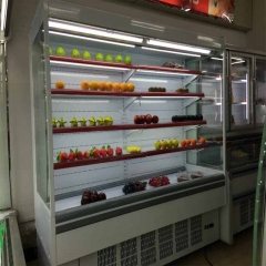 Open Air Curtain Display Cooler Open Beverage Chiller Open Refrigerated Display Case With Shelves