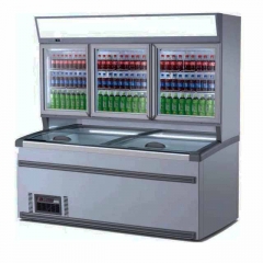 Supermarket Stand Display Cooler Half Fridge Half Freezer Combined Chiller Refrigeration Equipment