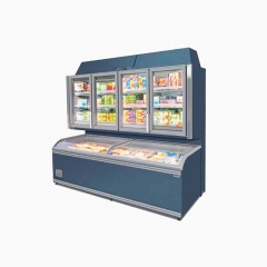 Supermarket Stand Display Cooler Half Fridge Half Freezer Combined Chiller Refrigeration Equipment