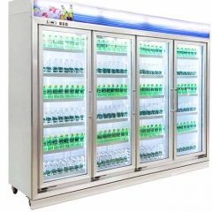 CE Glass Door Merchandiser Freezer Glass Door Drink Refrigerator Showcase Vertical Beverage Chiller