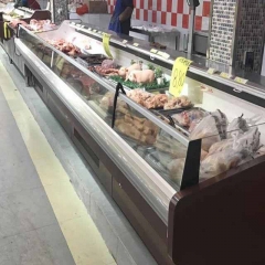 CE Personalized Open Top Supermarket Freezer Horizontal Fish Meat Open Display Fridge Fresh Meat Frozen Chiller