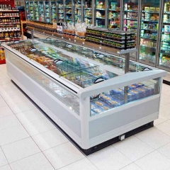 Commercial Island Refrigerator Convenience Store Frozen Food Island Freezer Island Fridge Showcase