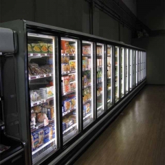Supermarket Beverage Refrigeration Equipment Glass Door Deep Display Fridge