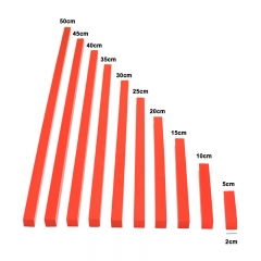 Montessori material de madera rojo varillas largas barras de matemáticas juguetes niños educación temprana