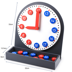 Montessori Math Materials Clock with Moveable Hands for Early Preschool Learning Toy