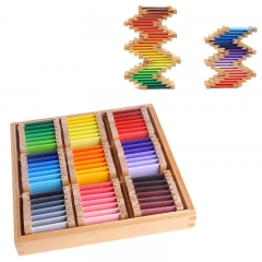 Baby Color Teaching Aids Montessori Wood Color Tablet 3rd Box Early Childhood Education Preschool Training Kid Toys