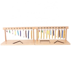 Teaching Digitals Numbers 1-20 Hanger And Color Beads Stairs Wooden Math Toys Kids Montessori Toys