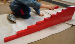 Montessori material varas vermelhas de madeira, varas longas, brinquedos para crianças, educativo, ensino precoce