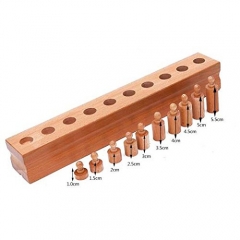 Montessori Knobbed Cylinder Socket Montessori Materials Wooden Cylinders Ladder Blocks Educational Wooden Toy Montessori Education Toy